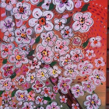Картина под названием "Flor de cerezo(цвет…" - Nataliya Tarasyuk, Подлинное произведение искусства, Акрил