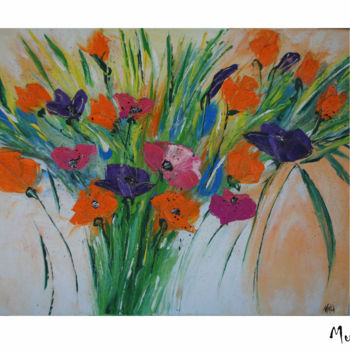 Malerei mit dem Titel "Flower.jpg" von Nataliia Muzychuk, Original-Kunstwerk, Öl