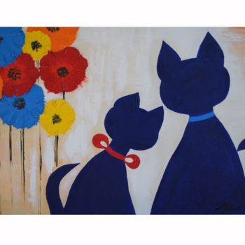 Painting titled "Cats.jpg" by Nataliia Muzychuk, Original Artwork