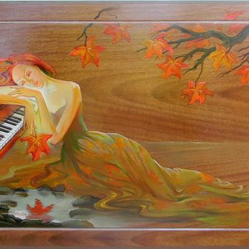 Painting titled "Autumn in Douarnenez" by Natalja Cernecka, Original Artwork, Oil