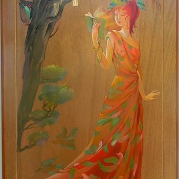 Painting titled "Le roman de dames" by Natalja Cernecka, Original Artwork, Oil