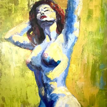 Malerei mit dem Titel "Nude art" von Natalja Dibanina, Original-Kunstwerk, Acryl Auf Keilrahmen aus Holz montiert