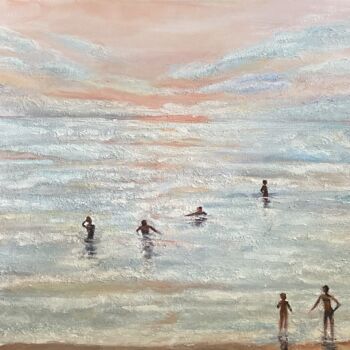 Peinture intitulée "Seascape Painting" par Natalja Dibanina, Œuvre d'art originale, Acrylique Monté sur Châssis en bois