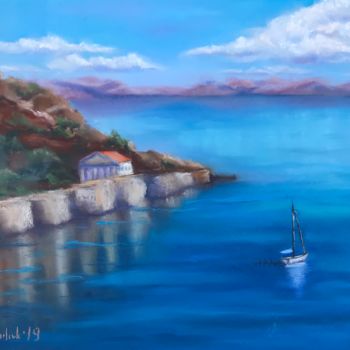 Schilderij getiteld "Daydream of Corfu" door Nataly Mikhailiuk, Origineel Kunstwerk, Pastel