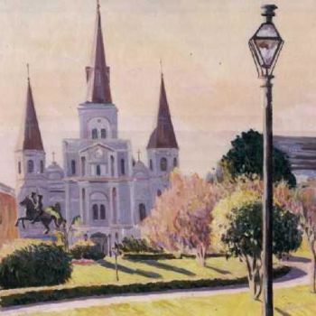 Peinture intitulée "St.Louis Cathedral,…" par Nataly Jolibois, Œuvre d'art originale, Huile