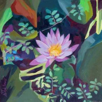 Peinture intitulée "water lili" par Nataly Jolibois, Œuvre d'art originale, Huile