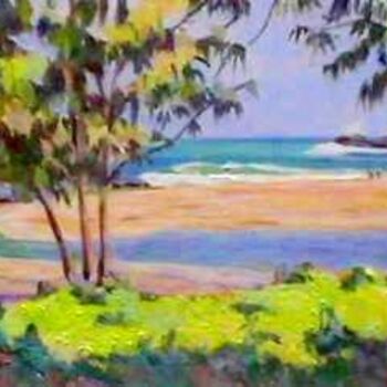 Painting titled "princeville beach,…" by Nataly Jolibois, Original Artwork, Oil