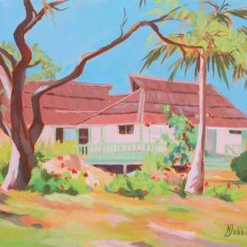 Painting titled "home on the motu" by Nataly Jolibois, Original Artwork, Oil