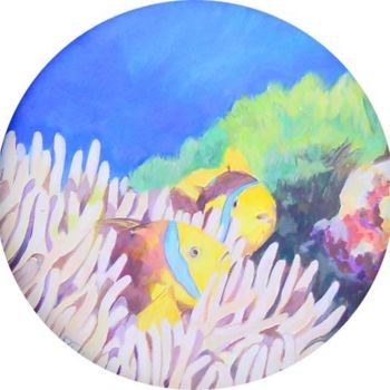 Painting titled "clownfishes with an…" by Nataly Jolibois, Original Artwork