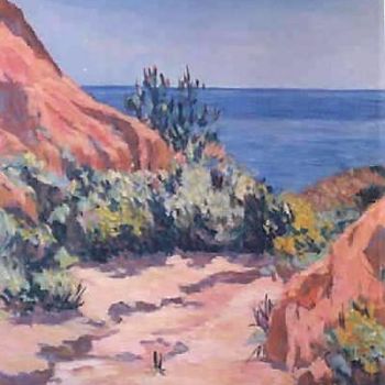 Peinture intitulée " dry river, Algarve" par Nataly Jolibois, Œuvre d'art originale, Huile