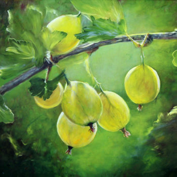 Painting titled "gooseberry" by Nataliia Kartseva (Nk), Original Artwork, Oil