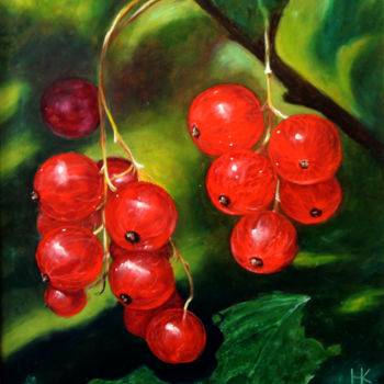 Painting titled "red currant" by Nataliia Kartseva (Nk), Original Artwork, Oil