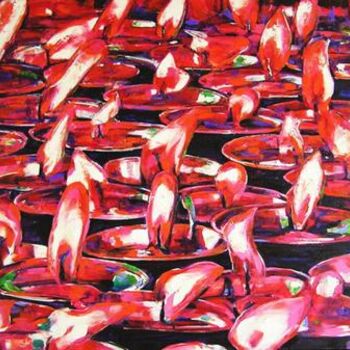 Painting titled "CANDLES IN THE WIND…" by Nataly Kimmel, Original Artwork, Oil