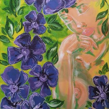 Painting titled "violet" by Natalya Cernov, Original Artwork, Acrylic