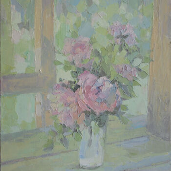 Painting titled "Rose" by Natalya Egorova, Original Artwork, Oil