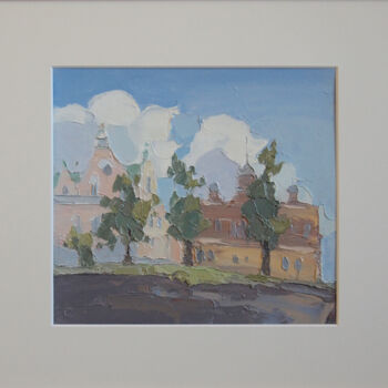 Painting titled "Vyborg. Town hall." by Natalya Egorova, Original Artwork, Oil