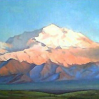 Painting titled "гора" by Natalya Moshina-Turusinova, Original Artwork, Oil