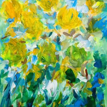 Painting titled "" Floraison printan…" by Natalya Mougenot, Original Artwork, Acrylic