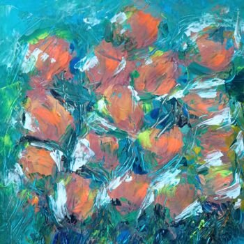 Painting titled ""Floraison des tuli…" by Natalya Mougenot, Original Artwork, Acrylic