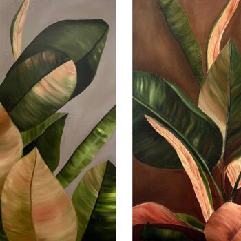 Картина под названием "Leaves" - Natalya Nesterenko, Подлинное произведение искусства, Масло Установлен на Деревянная рама д…