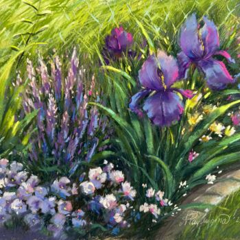 Pintura intitulada "Purple August" por Natalya Paydugina, Obras de arte originais, Pastel