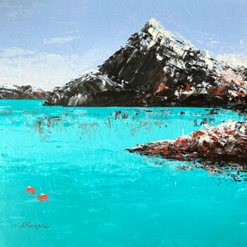 Pintura intitulada "Turquoise Iceland" por Natalya Paydugina, Obras de arte originais, Acrílico