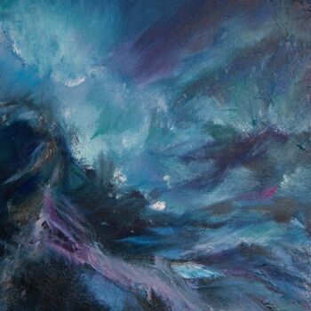 Картина под названием "Blue Space" - Natalya Shulga, Подлинное произведение искусства, Масло