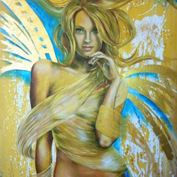 Painting titled "Golden Delusion" by Natalya Simonova, Original Artwork, Oil