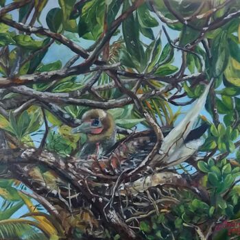 Peinture intitulée "Isola degli uccelli" par Natalya Smirnova, Œuvre d'art originale, Huile