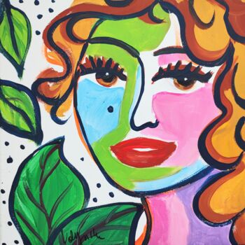 Pintura intitulada "Summer Face Woman P…" por Natalya Volynska, Obras de arte originais, Acrílico