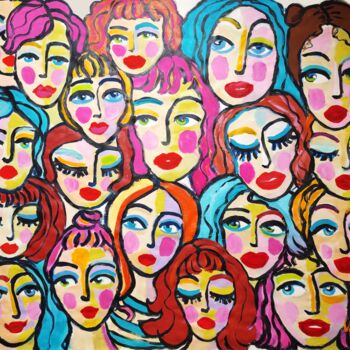 绘画 标题为“Girls Painting Big…” 由Natalya Volynska, 原创艺术品, 丙烯
