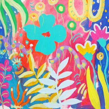 Painting titled "Flower Garden Türki…" by Natalya Volynska, Original Artwork, Acrylic