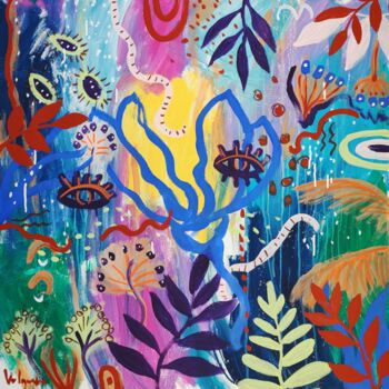 Schilderij getiteld "Jungle Painting Ori…" door Natalya Volynska, Origineel Kunstwerk, Acryl