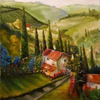 Painting titled "Valley" by Natalya Yurina, Original Artwork, Oil