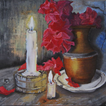 Painting titled "Уютный вечер" by Natalya Matkovskaya, Original Artwork, Oil