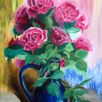 Картина под названием "Цветы любви (Love f…" - Natalya Matkovskaya, Подлинное произведение искусства, Масло