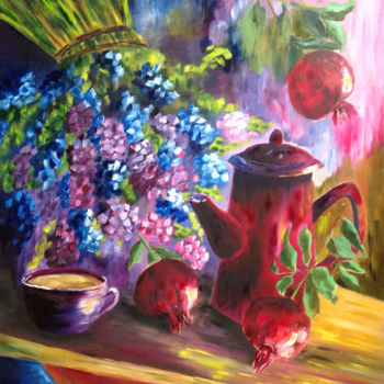 Картина под названием "Чай с молоком (Tea…" - Natalya Matkovskaya, Подлинное произведение искусства, Масло
