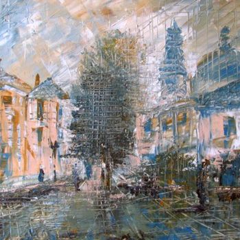 Painting titled "Kiev en l'automne" by Nataly Basarab, Original Artwork, Oil