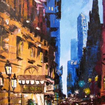 Pittura intitolato "New York" da Nataly Basarab, Opera d'arte originale, Olio