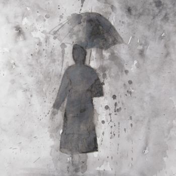「"loneliness"」というタイトルの絵画 Natalia Ganichkinaによって, オリジナルのアートワーク, 水彩画