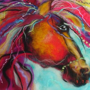 Картина под названием "Огненая лошадка  (р…" - Nataly Netronina, Подлинное произведение искусства, Другой