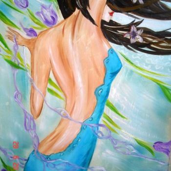 绘画 标题为“Девушка и цветочный…” 由Nataly Netronina, 原创艺术品, 油
