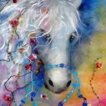 Картина под названием "Лошадь Вдохновение-…" - Nataly Netronina, Подлинное произведение искусства, Масло