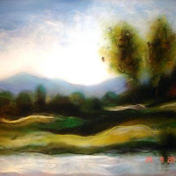 Картина под названием "Пейзаж - Весеннее у…" - Nataly Netronina, Подлинное произведение искусства, Масло