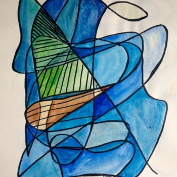 Dessin intitulée "Un bateau dans les…" par Natanatis, Œuvre d'art originale, Autre