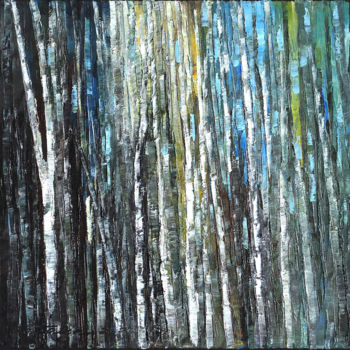 Pittura intitolato "Trees" da Natalia Cherepovich, Opera d'arte originale, Olio Montato su Telaio per barella in legno