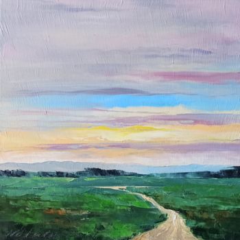 Painting titled "Evening walk" by Natalia Cherepovich, Original Artwork, Oil