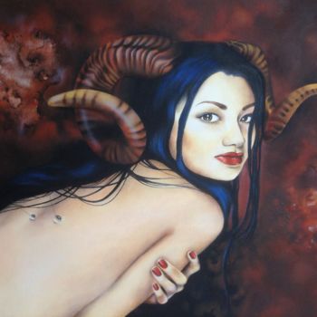 Peinture intitulée "Aries" par Natasha Chernyshkova, Œuvre d'art originale, Acrylique