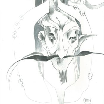 Desenho intitulada "Myocardium" por Natasha Ermolaeva, Obras de arte originais, Grafite