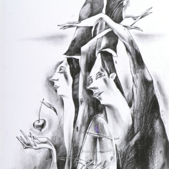 「Apple Tree」というタイトルの描画 Natasha Ermolaevaによって, オリジナルのアートワーク, グラファイト